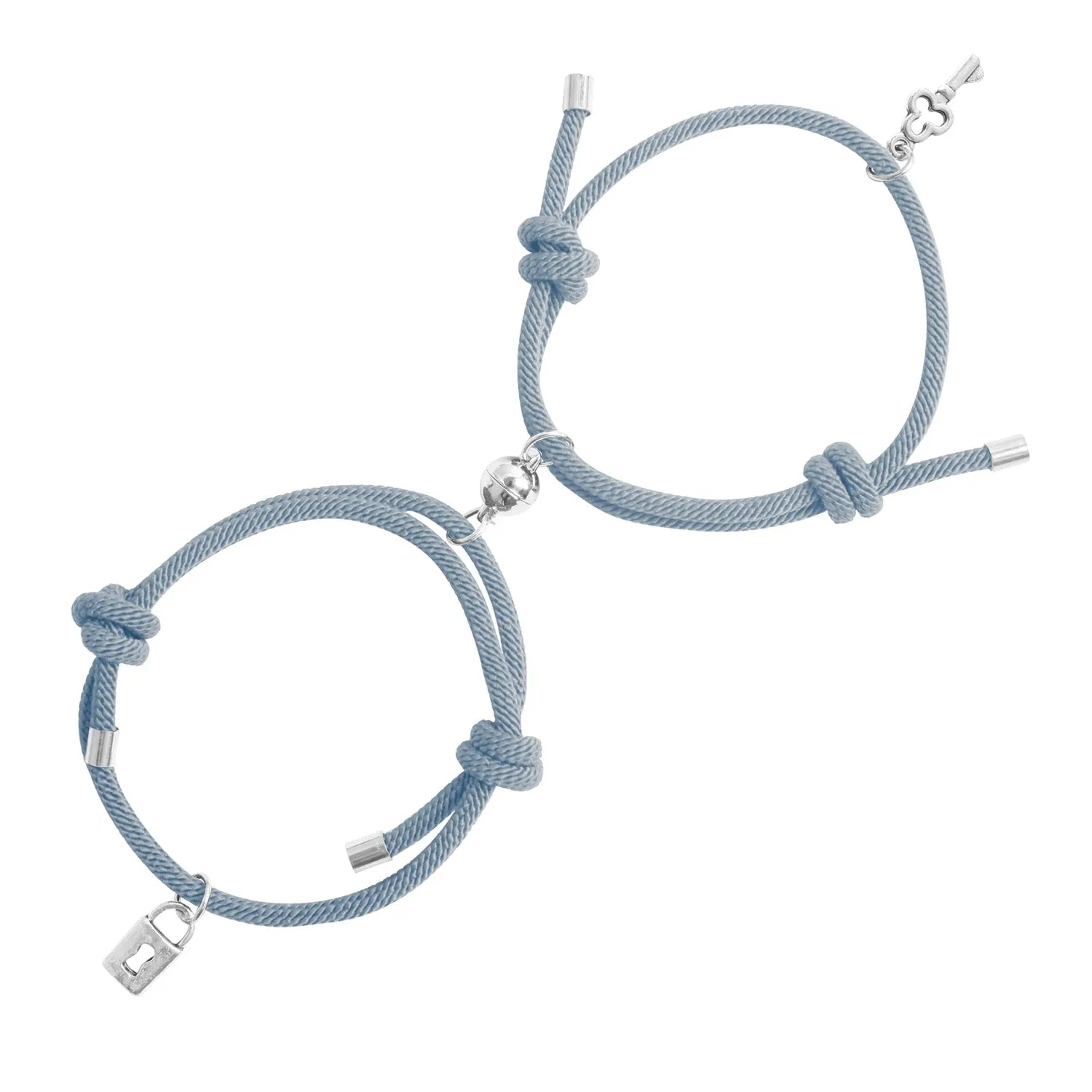 2 Pcs/set Couple Concentric Lock Bracelet Necklace A Pair of Trendy Brand Necklaces Female Bracelet Creative Male Key Interlock