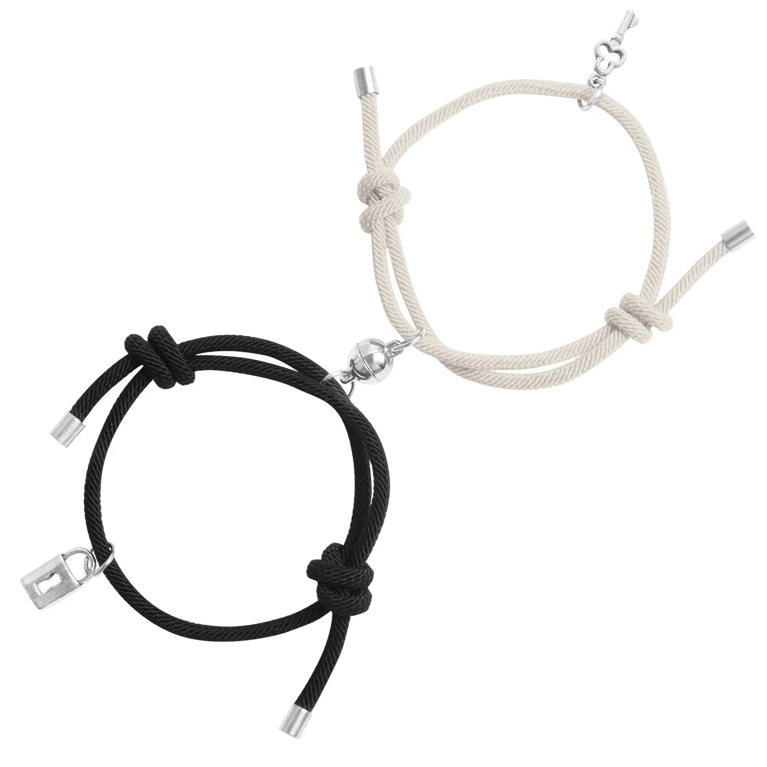 2 Pcs/set Couple Concentric Lock Bracelet Necklace A Pair of Trendy Brand Necklaces Female Bracelet Creative Male Key Interlock