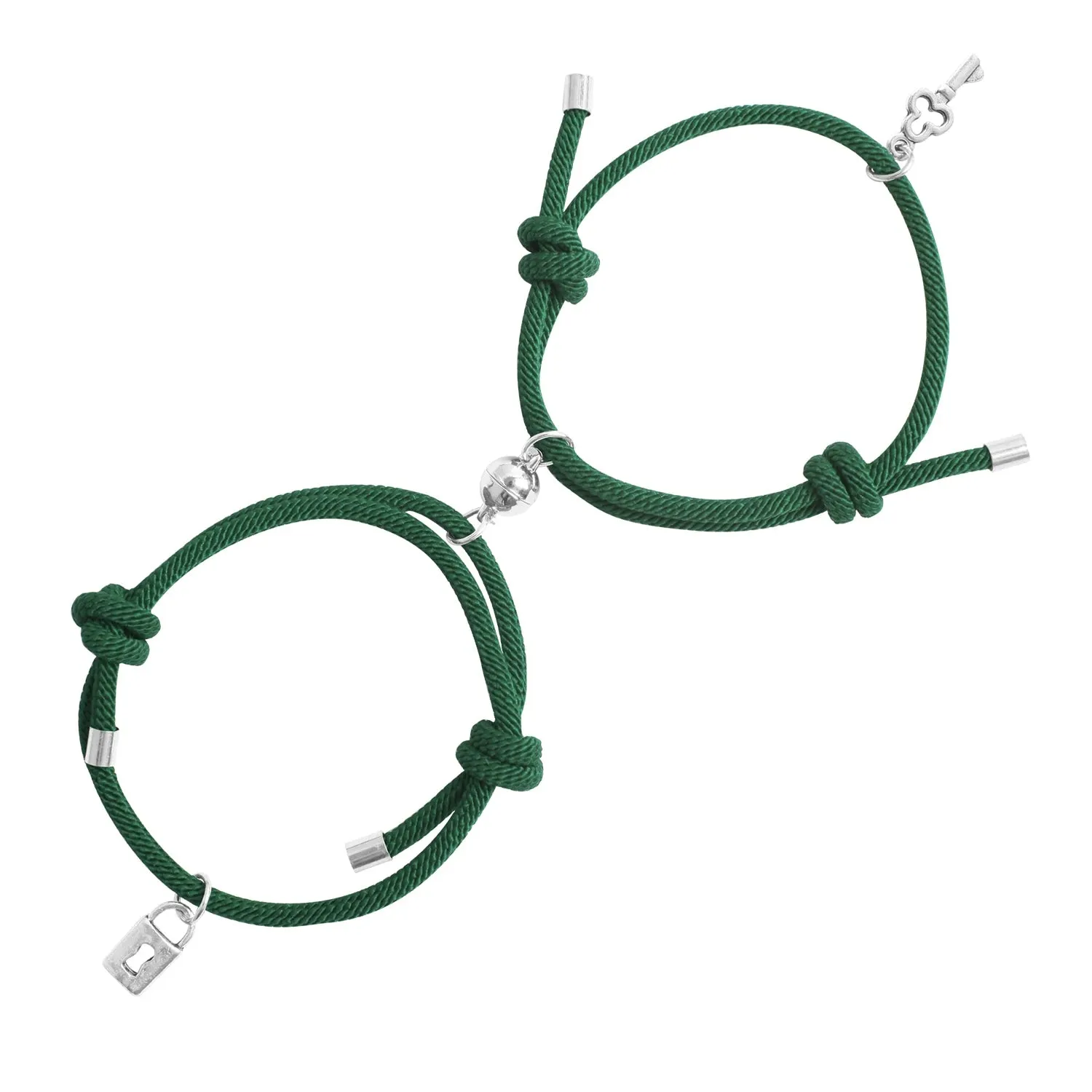 2 Pcs/set Couple Concentric Lock Bracelet Necklace A Pair of Trendy Brand Necklaces Female Bracelet Creative Male Key Interlock