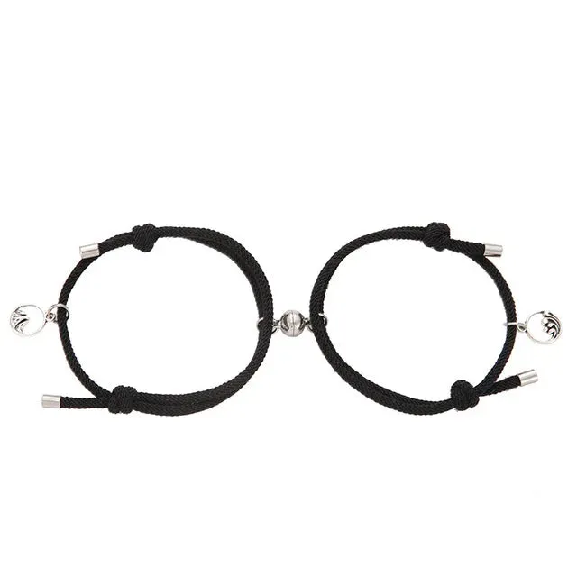 2 Pcs/set Couple Concentric Lock Bracelet Necklace A Pair of Trendy Brand Necklaces Female Bracelet Creative Male Key Interlock