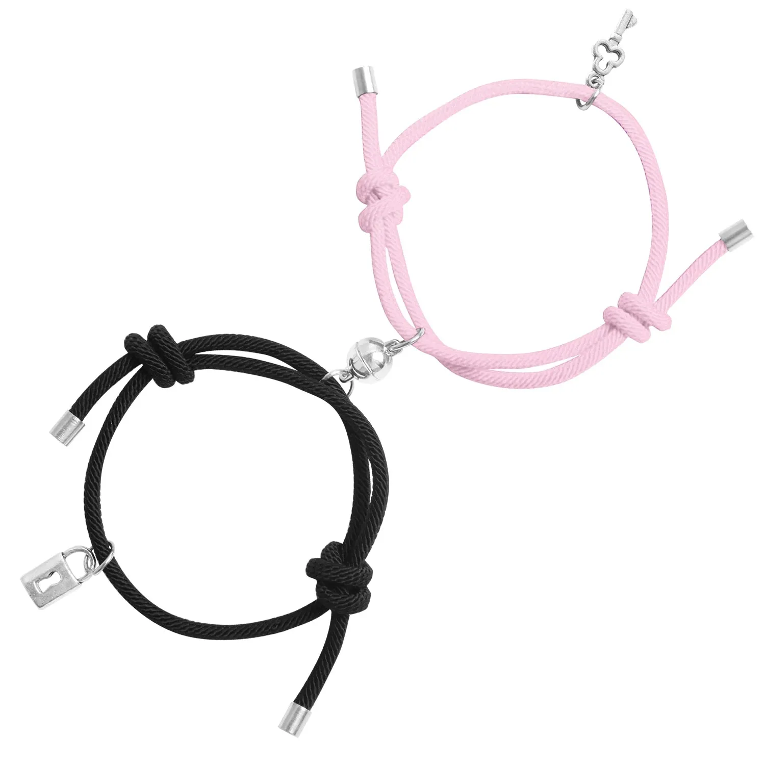 2 Pcs/set Couple Concentric Lock Bracelet Necklace A Pair of Trendy Brand Necklaces Female Bracelet Creative Male Key Interlock