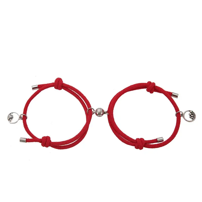 2 Pcs/set Couple Concentric Lock Bracelet Necklace A Pair of Trendy Brand Necklaces Female Bracelet Creative Male Key Interlock
