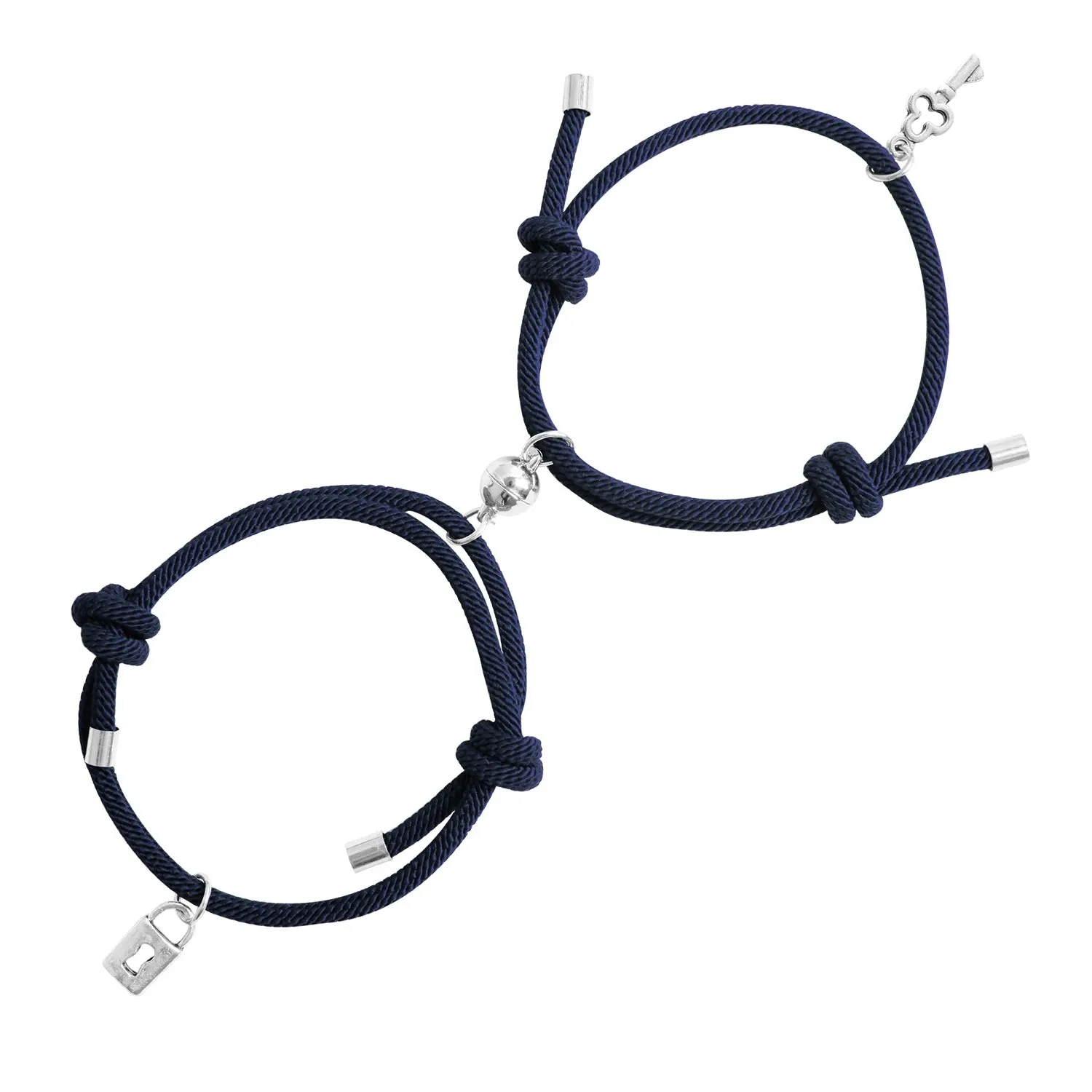 2 Pcs/set Couple Concentric Lock Bracelet Necklace A Pair of Trendy Brand Necklaces Female Bracelet Creative Male Key Interlock