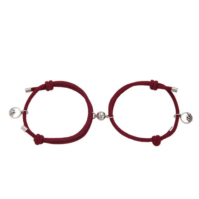 2 Pcs/set Couple Concentric Lock Bracelet Necklace A Pair of Trendy Brand Necklaces Female Bracelet Creative Male Key Interlock