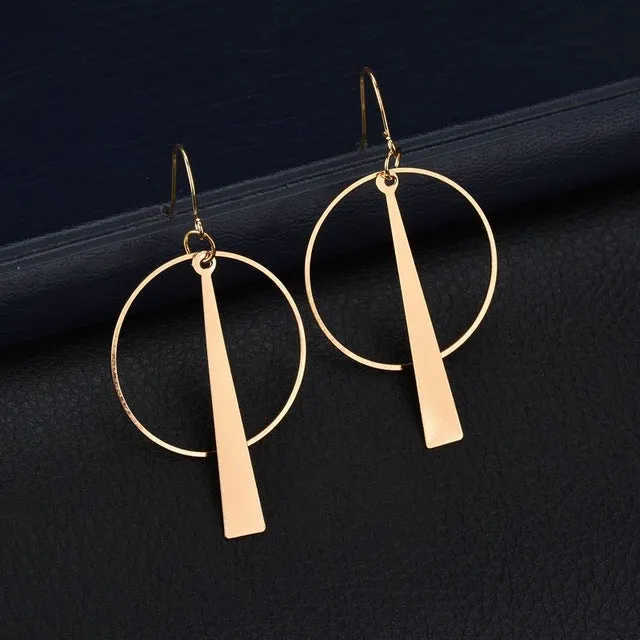 2020 NEW Gold Metal Long Circle Pendant Earings Tassel Earrings for Women  Fashion Jewelry Statement Geometric Voor Vrouwen