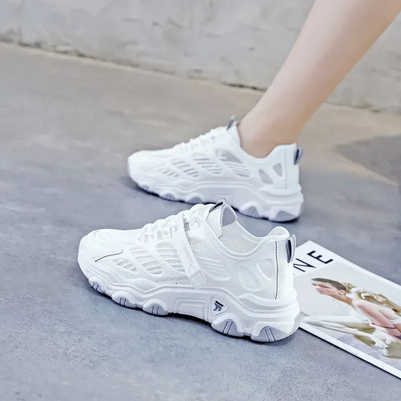2024  New White Running Shoes Women Summer Women Sports Shoes Mesh Breathable Sneakers Wear-resistant Outdoor Casual Shoes