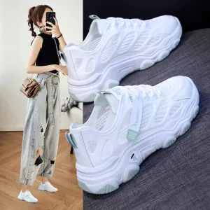 2024  New White Running Shoes Women Summer Women Sports Shoes Mesh Breathable Sneakers Wear-resistant Outdoor Casual Shoes