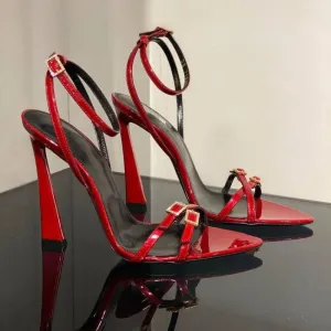 2024New Womens High Heel Sandals Summer Transparent Heels Luxury Rhinestone Strap Slingbacks Female Sexy Wedding Sandal