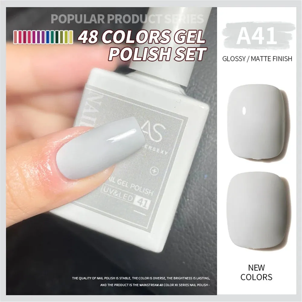 48-color Solid Color Nail Polish Gel Jelly Painting Soak Off UV LED Semi Permanent Varnish Manicure Nail Art Gel TSLM1
