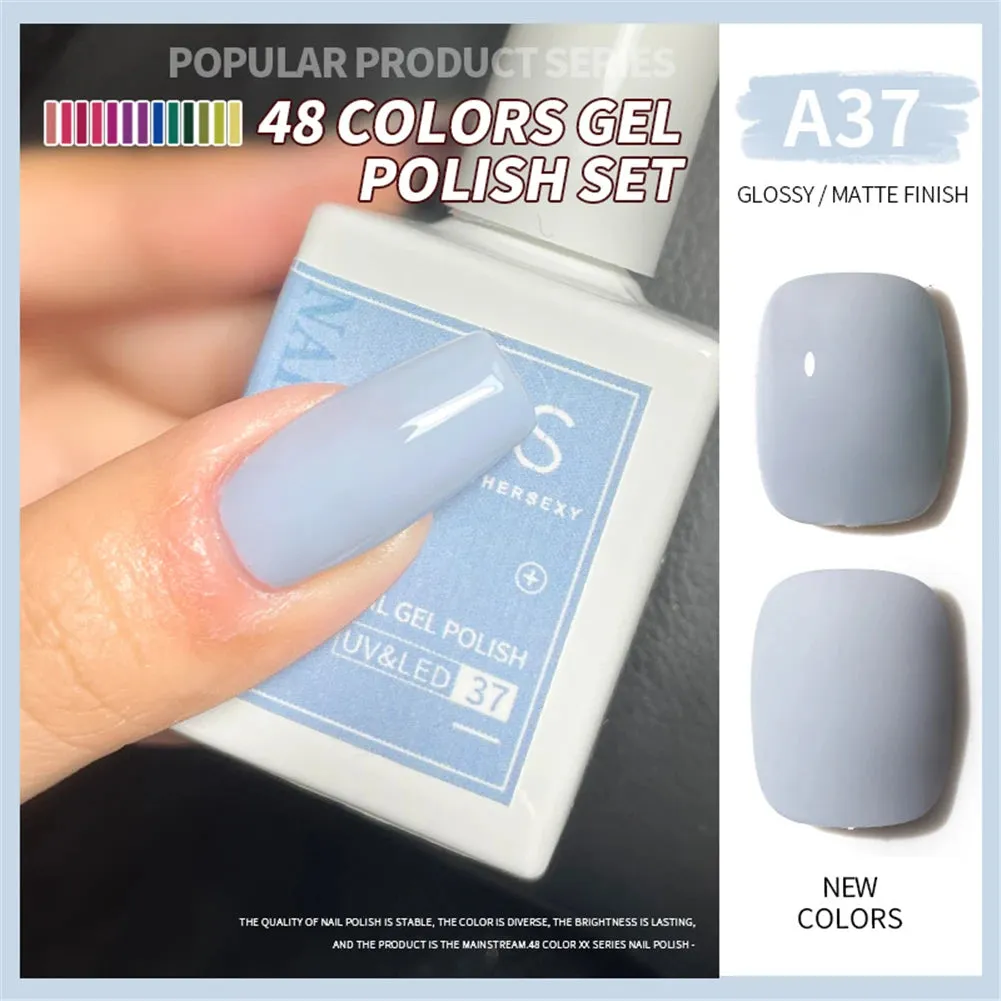 48-color Solid Color Nail Polish Gel Jelly Painting Soak Off UV LED Semi Permanent Varnish Manicure Nail Art Gel TSLM1