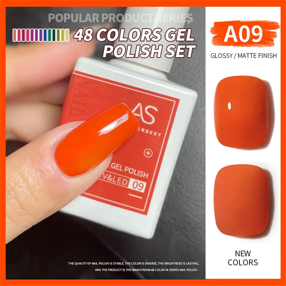 48-color Solid Color Nail Polish Gel Jelly Painting Soak Off UV LED Semi Permanent Varnish Manicure Nail Art Gel TSLM1