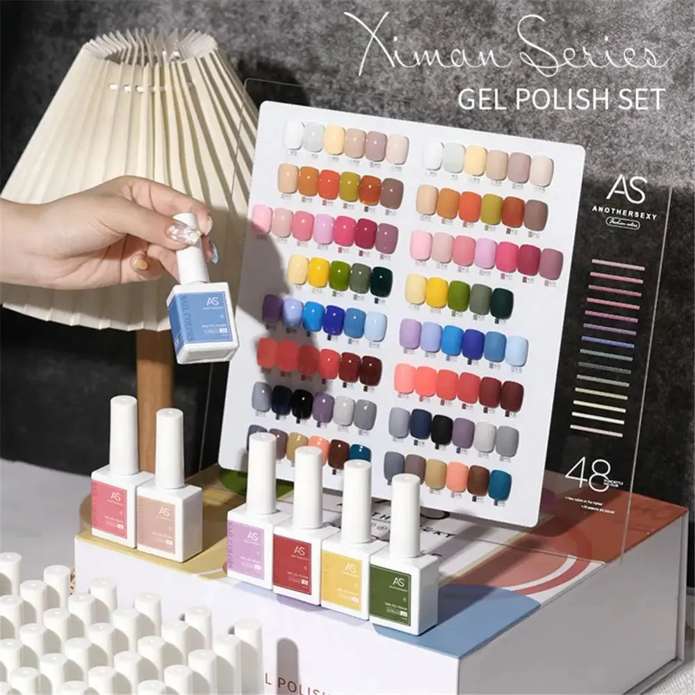 48-color Solid Color Nail Polish Gel Jelly Painting Soak Off UV LED Semi Permanent Varnish Manicure Nail Art Gel TSLM1