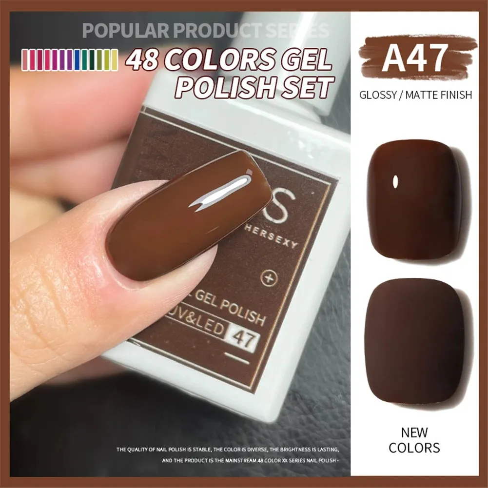 48-color Solid Color Nail Polish Gel Jelly Painting Soak Off UV LED Semi Permanent Varnish Manicure Nail Art Gel TSLM1