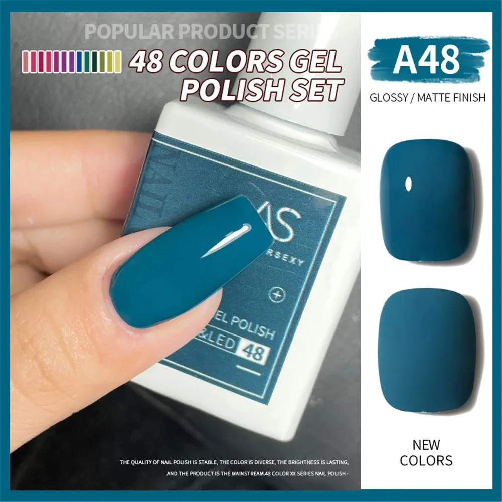 48-color Solid Color Nail Polish Gel Jelly Painting Soak Off UV LED Semi Permanent Varnish Manicure Nail Art Gel TSLM1