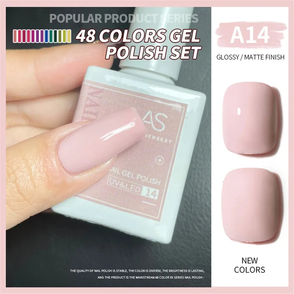 48-color Solid Color Nail Polish Gel Jelly Painting Soak Off UV LED Semi Permanent Varnish Manicure Nail Art Gel TSLM1
