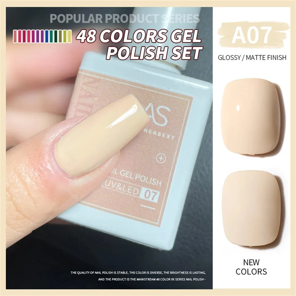 48-color Solid Color Nail Polish Gel Jelly Painting Soak Off UV LED Semi Permanent Varnish Manicure Nail Art Gel TSLM1
