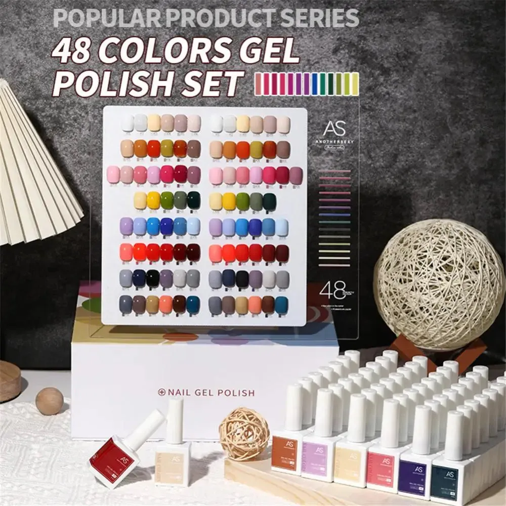 48-color Solid Color Nail Polish Gel Jelly Painting Soak Off UV LED Semi Permanent Varnish Manicure Nail Art Gel TSLM1