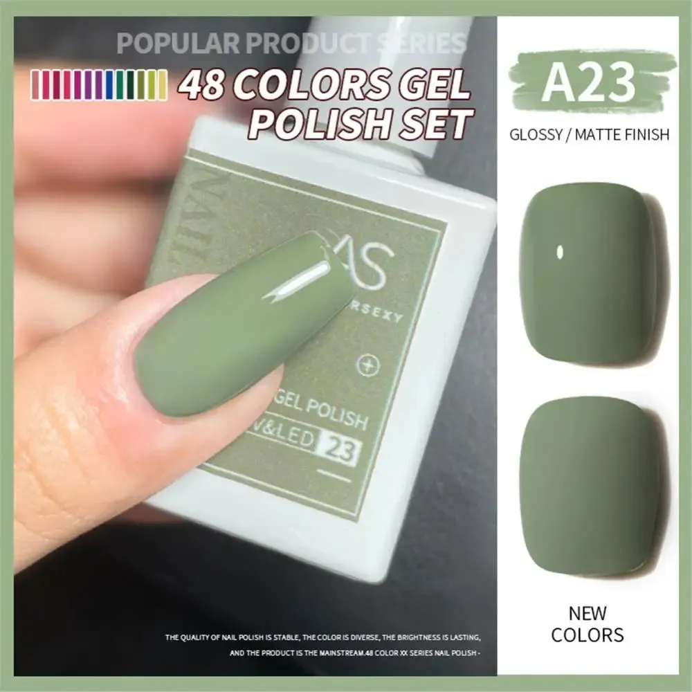 48-color Solid Color Nail Polish Gel Jelly Painting Soak Off UV LED Semi Permanent Varnish Manicure Nail Art Gel TSLM1