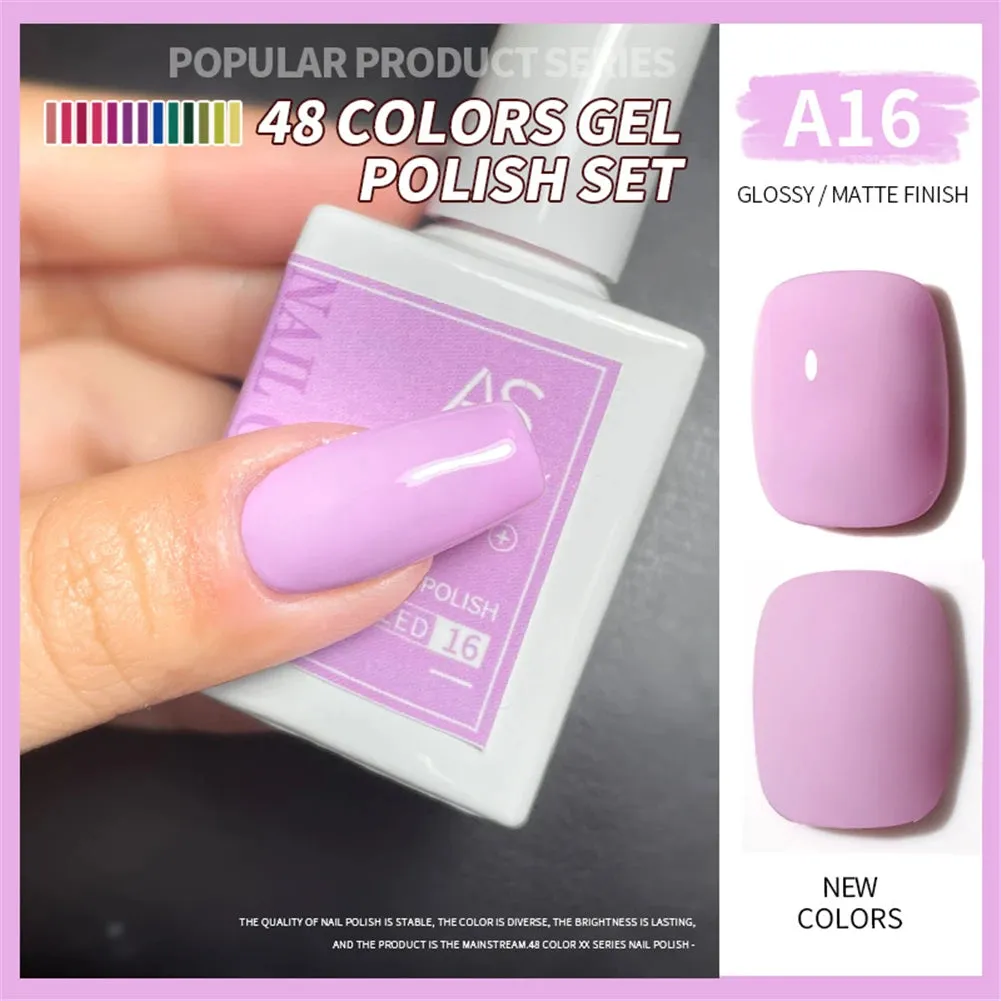 48-color Solid Color Nail Polish Gel Jelly Painting Soak Off UV LED Semi Permanent Varnish Manicure Nail Art Gel TSLM1