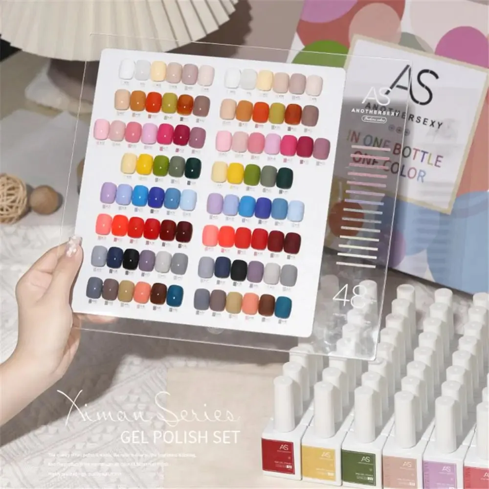 48-color Solid Color Nail Polish Gel Jelly Painting Soak Off UV LED Semi Permanent Varnish Manicure Nail Art Gel TSLM1