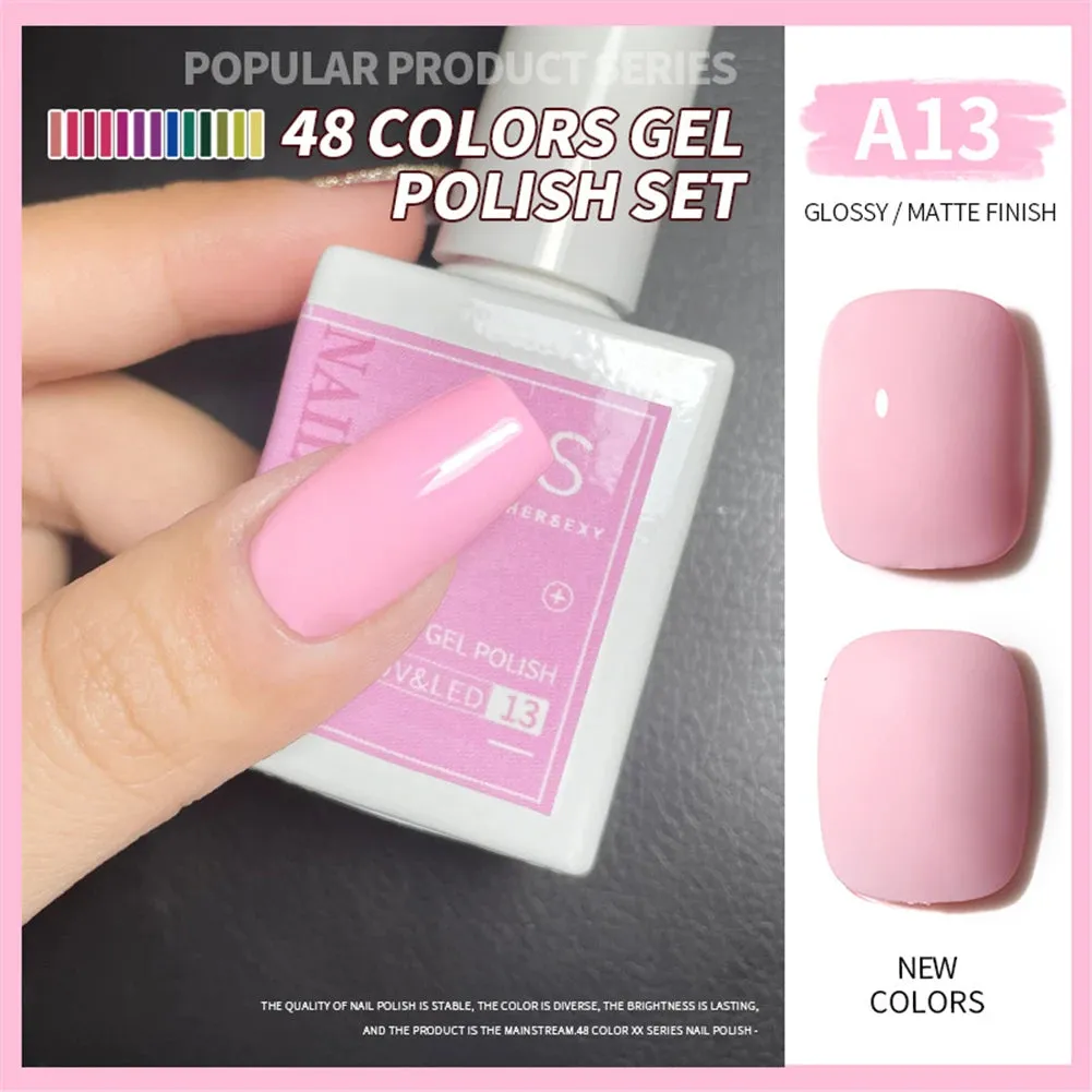 48-color Solid Color Nail Polish Gel Jelly Painting Soak Off UV LED Semi Permanent Varnish Manicure Nail Art Gel TSLM1