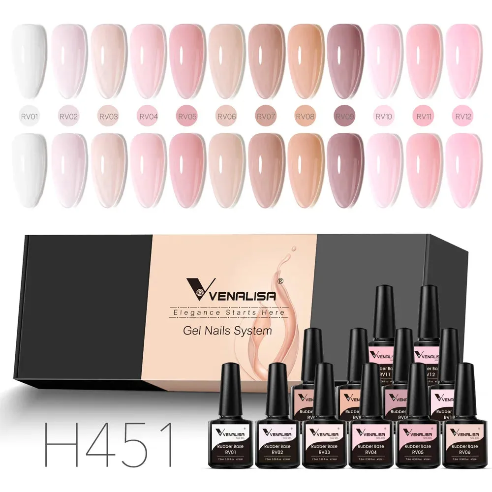 6/12pcs/Set Venalisa Gel Nail Polish VIP Kit Charming Neon Color Gel Pink Natural Color Series Rubber Gel Great Coverage Lacquer