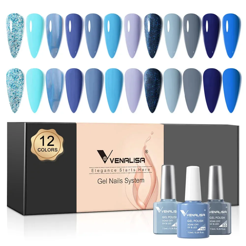 6/12pcs/Set Venalisa Gel Nail Polish VIP Kit Charming Neon Color Gel Pink Natural Color Series Rubber Gel Great Coverage Lacquer