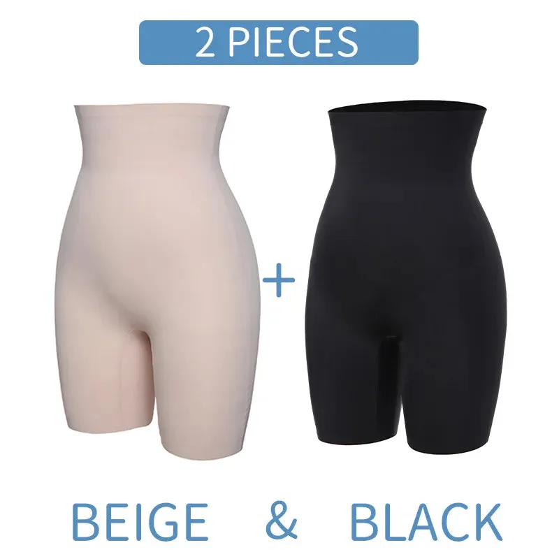 Anti Chafing Safety Pants Invisible Under Skirt Shorts Ladies Seamless Underwear Ultra Thin Woman High Waist Control Panties