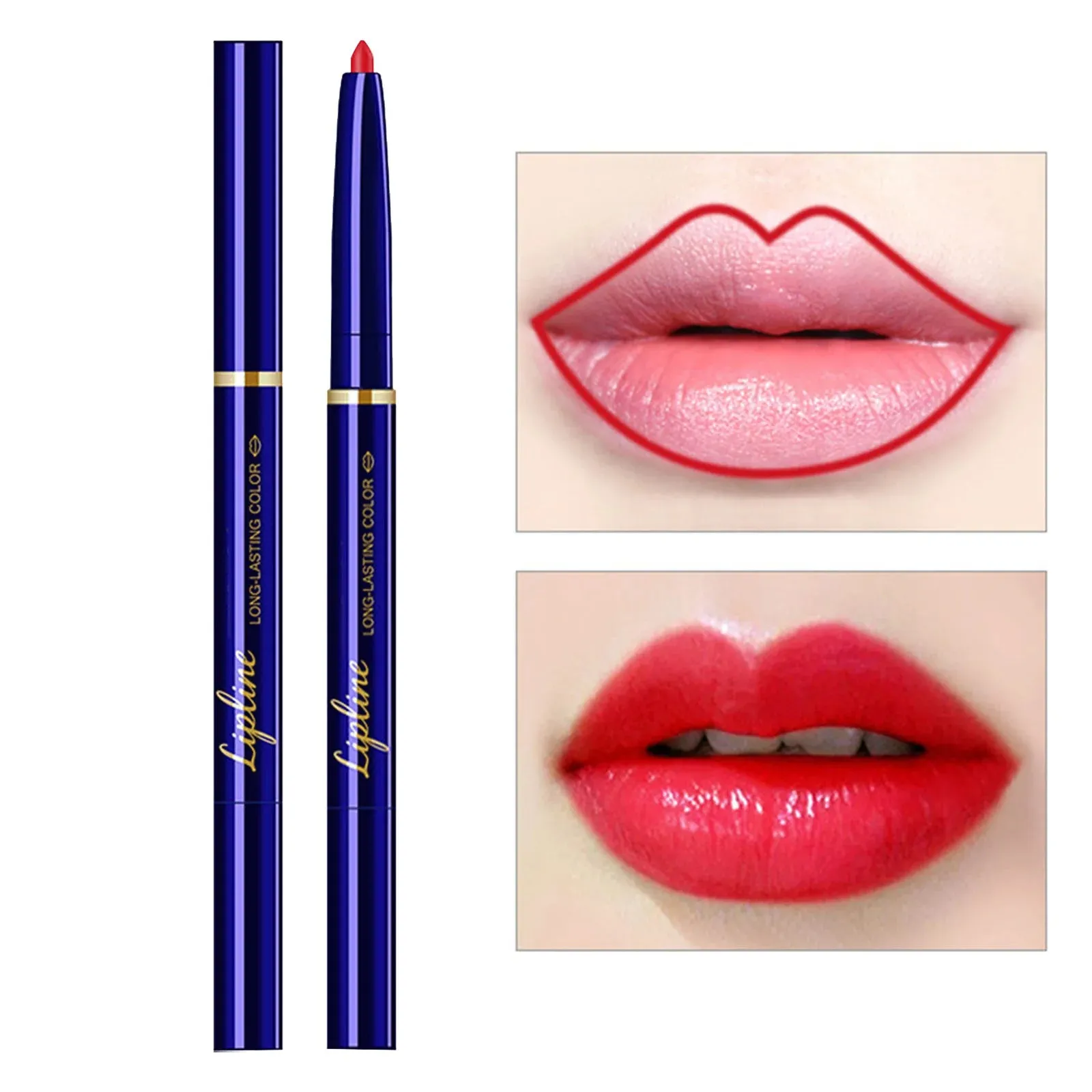 Automatic Lip Liner Double Ended Lipstick With Lip Brush Non Fading Plumper Lip Tint Long Lasting Makeup Korean Maquillage Femme