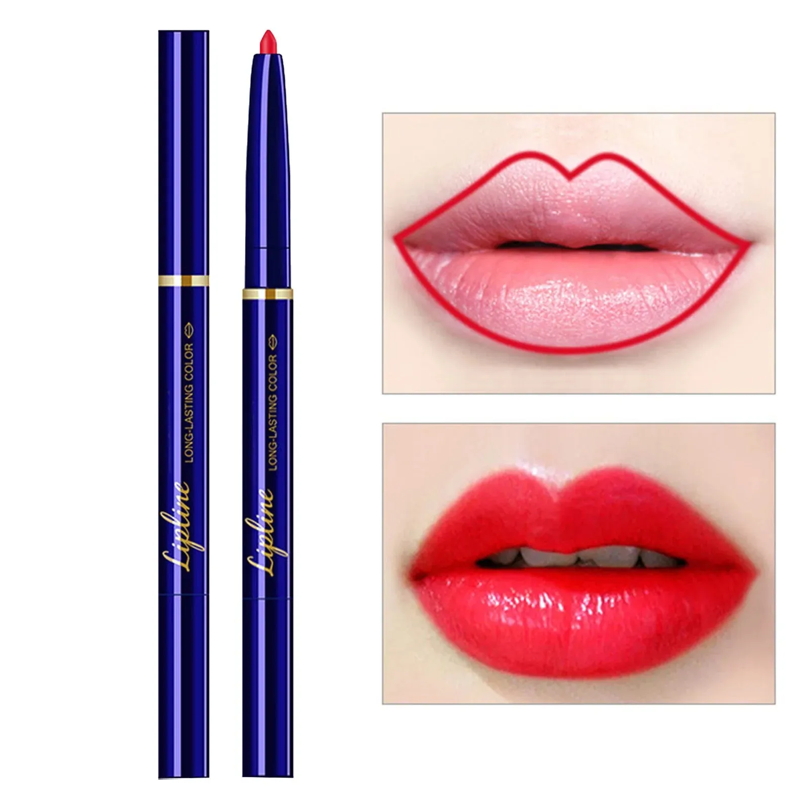 Automatic Lip Liner Double Ended Lipstick With Lip Brush Non Fading Plumper Lip Tint Long Lasting Makeup Korean Maquillage Femme