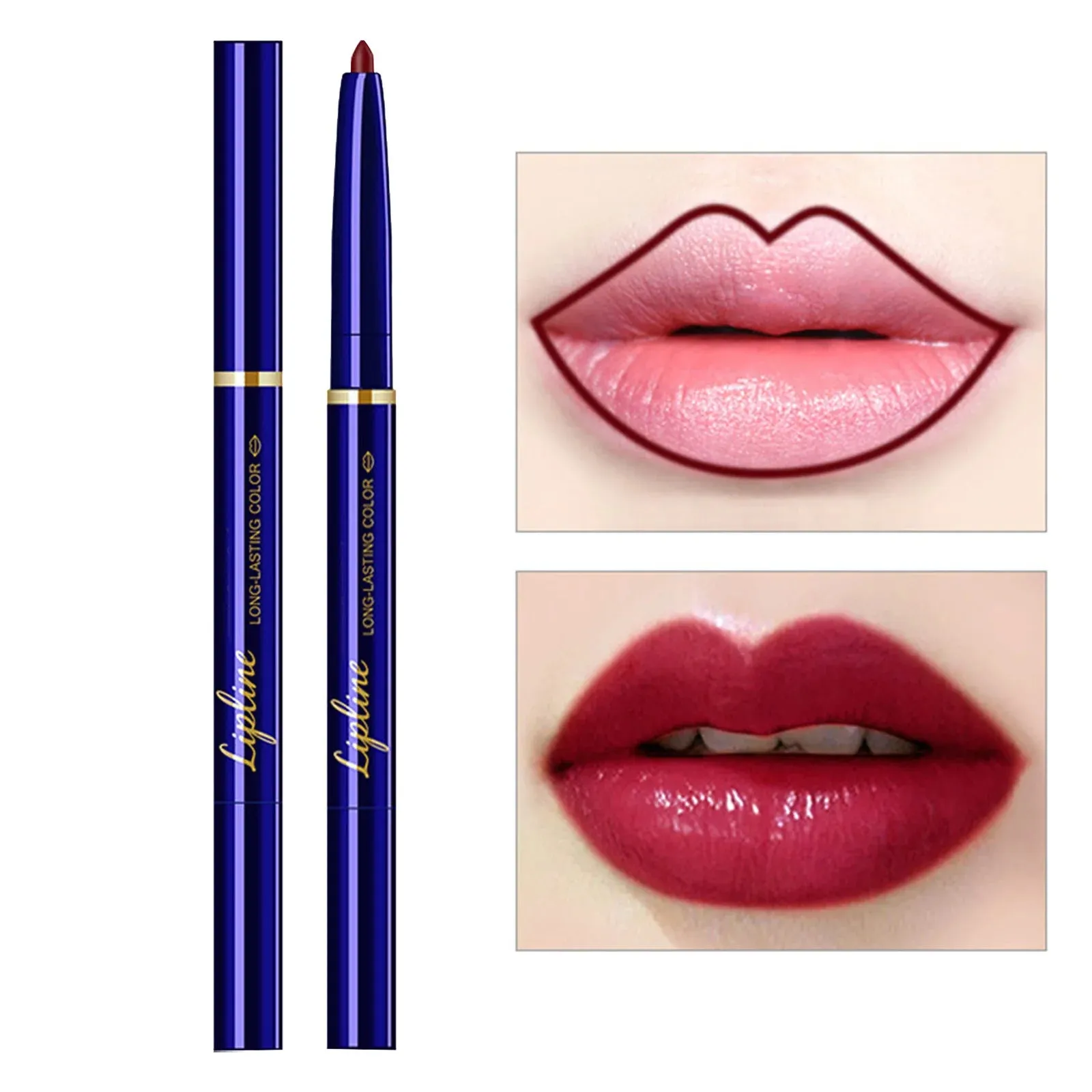 Automatic Lip Liner Double Ended Lipstick With Lip Brush Non Fading Plumper Lip Tint Long Lasting Makeup Korean Maquillage Femme