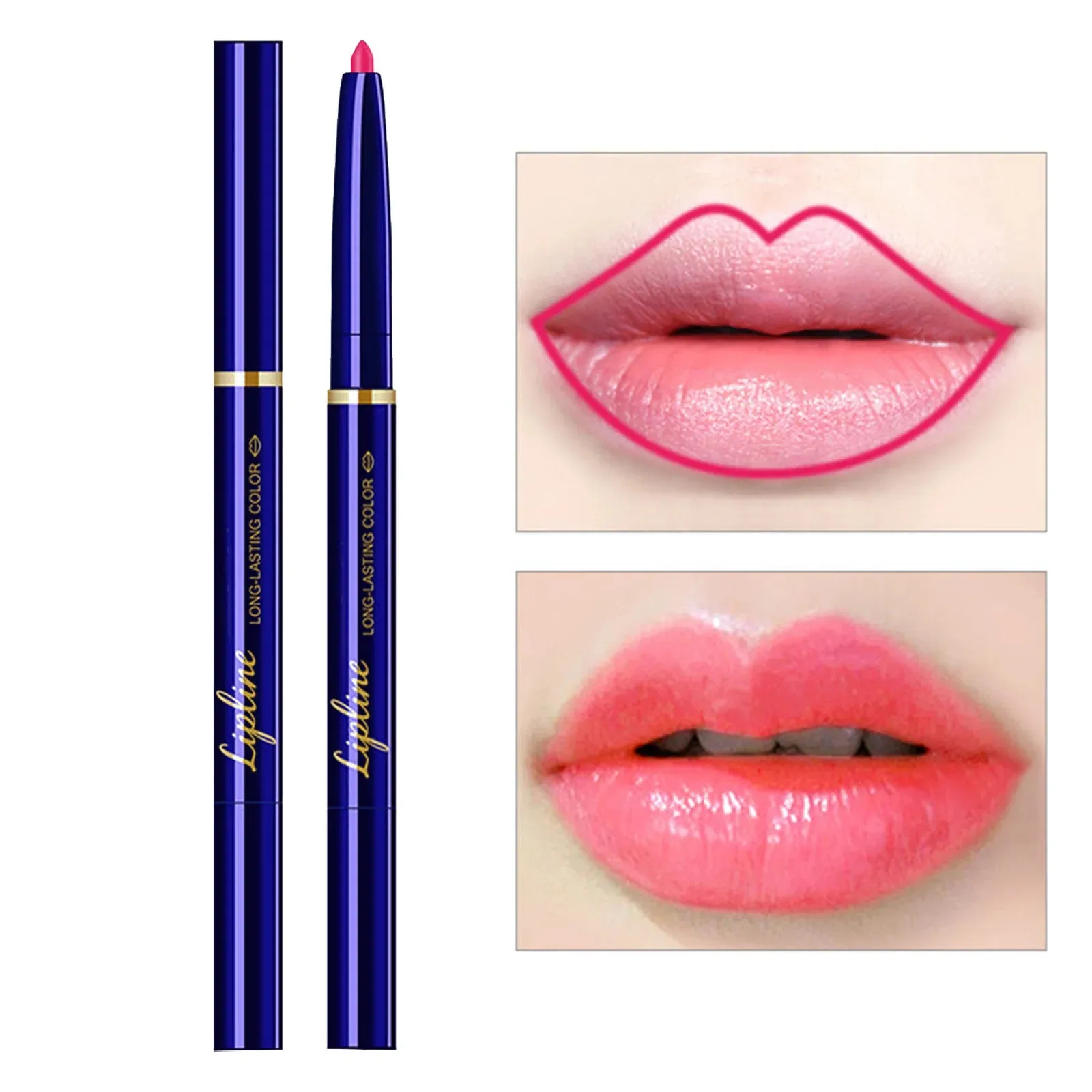 Automatic Lip Liner Double Ended Lipstick With Lip Brush Non Fading Plumper Lip Tint Long Lasting Makeup Korean Maquillage Femme