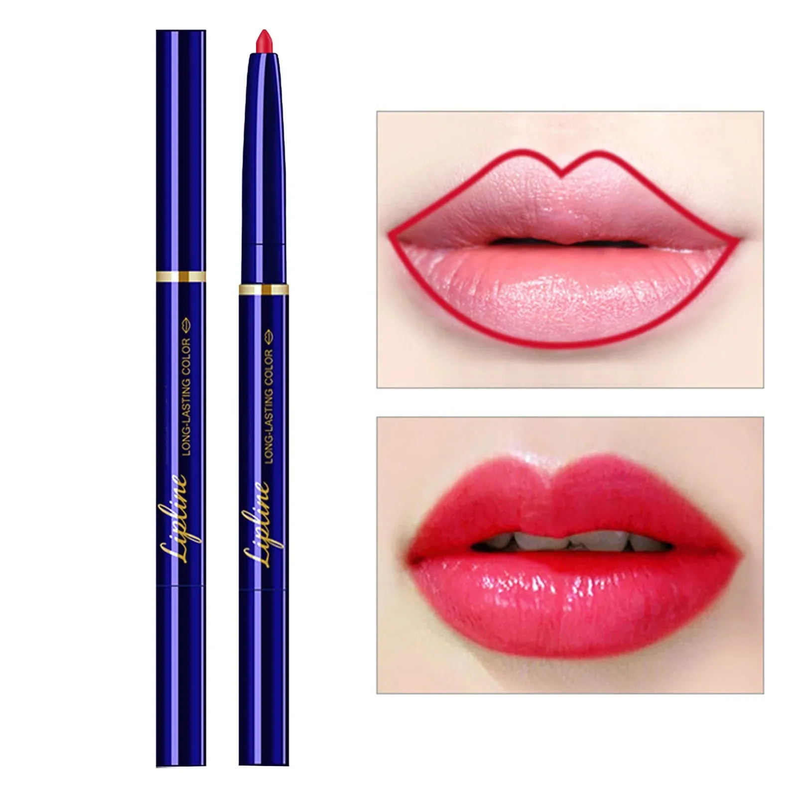 Automatic Lip Liner Double Ended Lipstick With Lip Brush Non Fading Plumper Lip Tint Long Lasting Makeup Korean Maquillage Femme