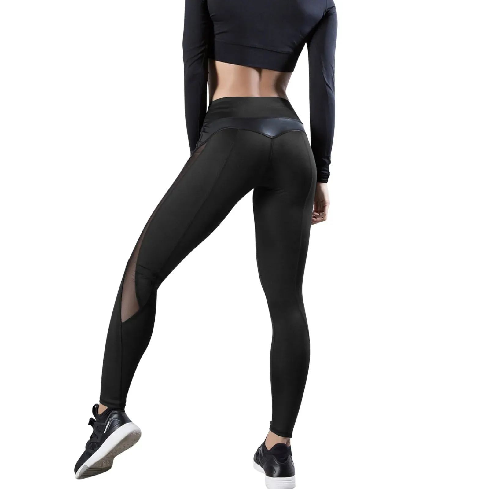 Comfortable Sexy Mesh Leggings Women Sport Pants High Waist Running Gym Yoga Hip-lifting Workout Tights Legging Lady pantalones