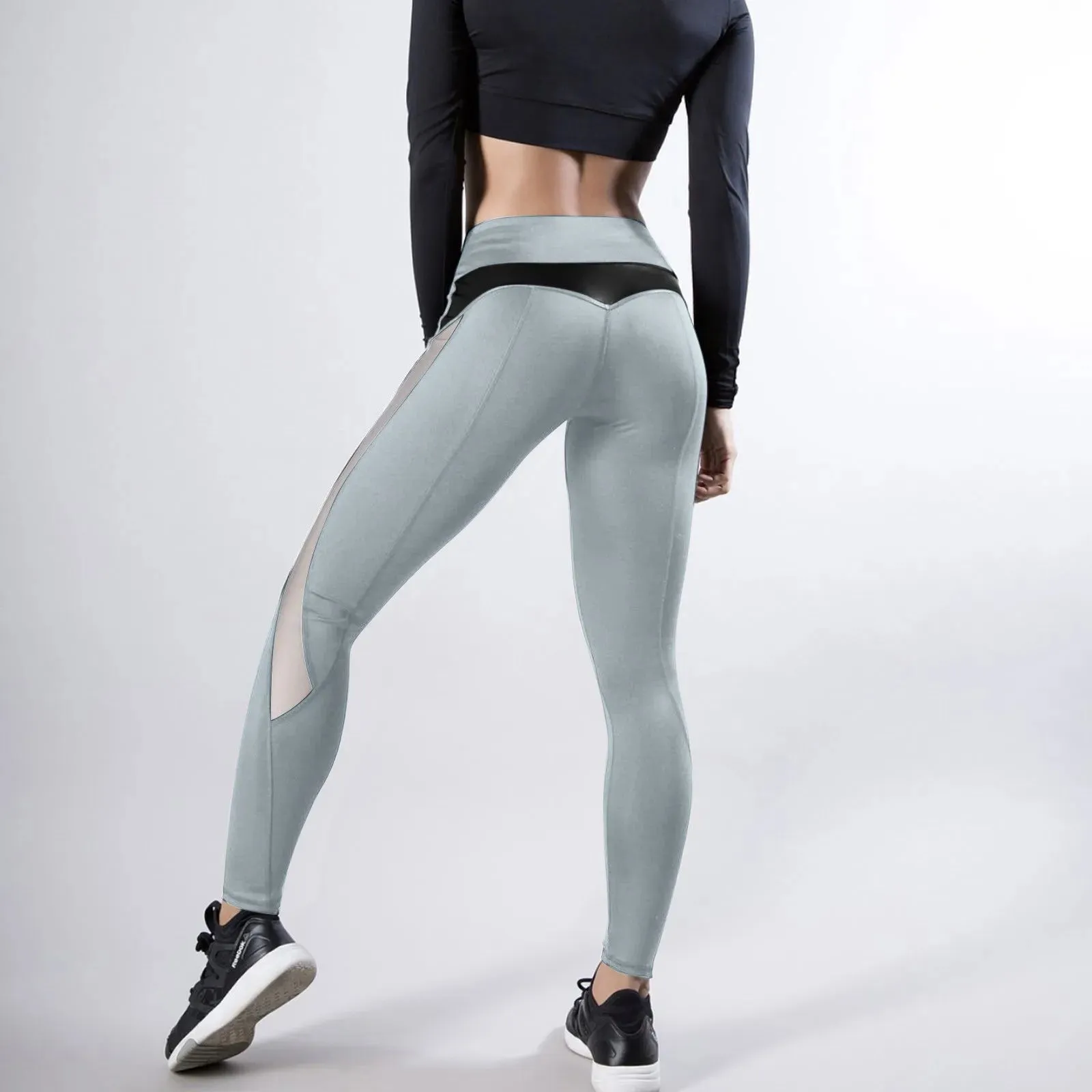 Comfortable Sexy Mesh Leggings Women Sport Pants High Waist Running Gym Yoga Hip-lifting Workout Tights Legging Lady pantalones