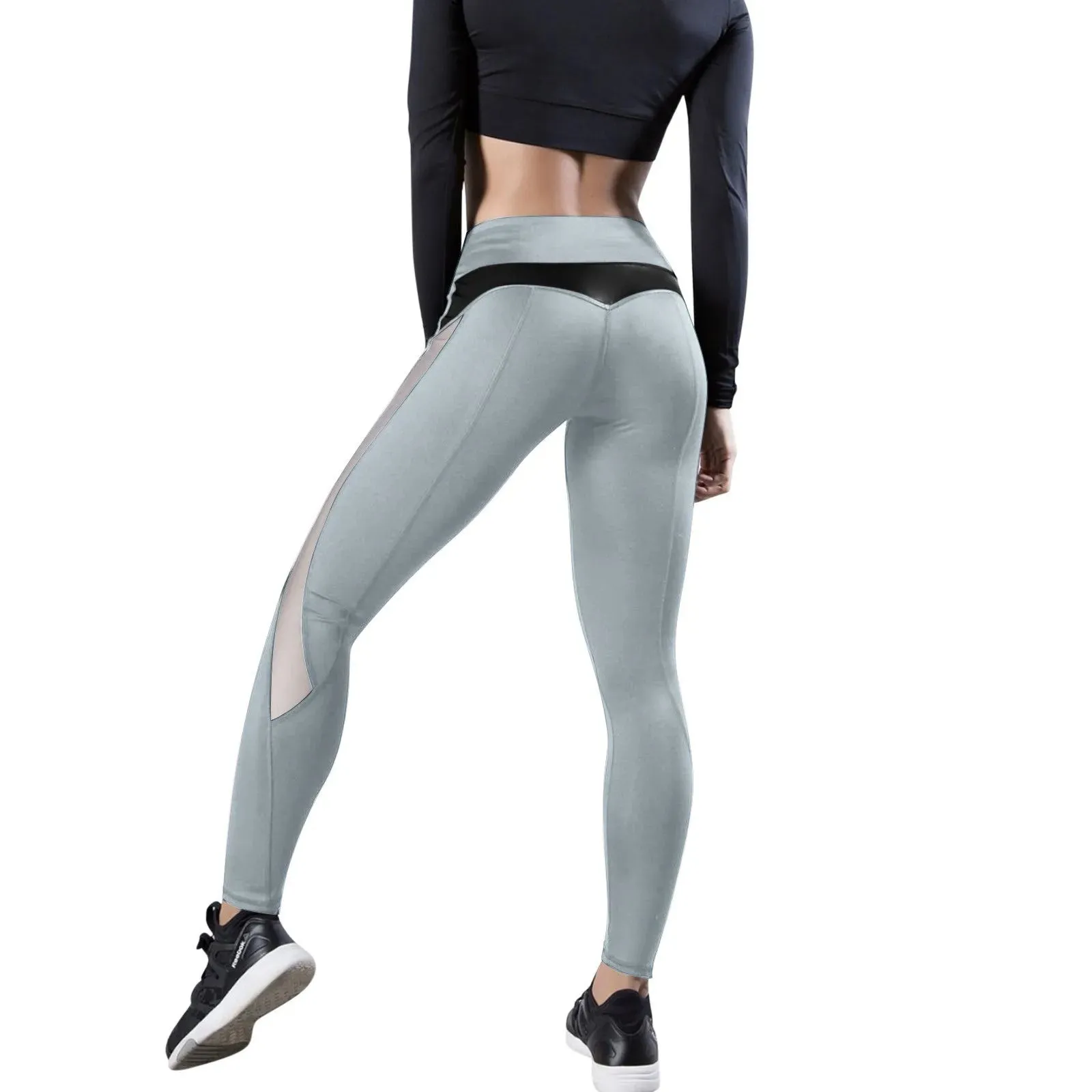 Comfortable Sexy Mesh Leggings Women Sport Pants High Waist Running Gym Yoga Hip-lifting Workout Tights Legging Lady pantalones