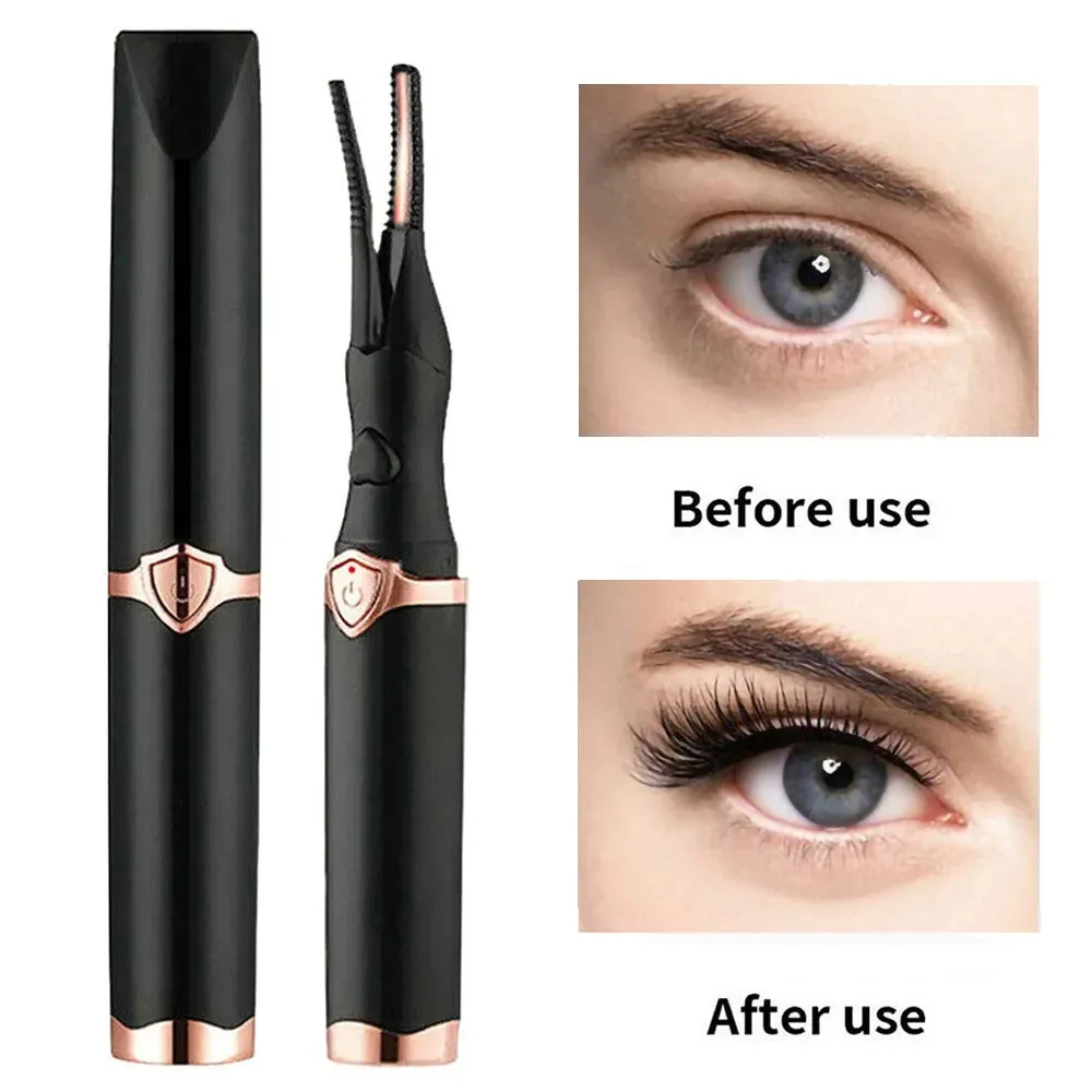 Electric Heated Eyelash Curler USB Rechargeable Eyelashes Quick Lasting Curling Comb&Clip Dual Use Makeup Eyelash Curler