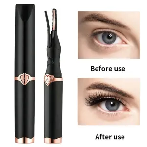 Electric Heated Eyelash Curler USB Rechargeable Eyelashes Quick Lasting Curling Comb&Clip Dual Use Makeup Eyelash Curler