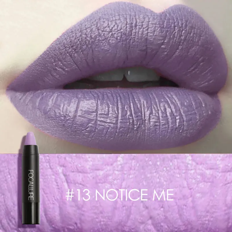 FOCALLURE 27 Colors Waterproof Matte Lipstick Shimmer Metal Moisturizing Long-lasting Lipbalm Lips Makeup Cosmetics for Women