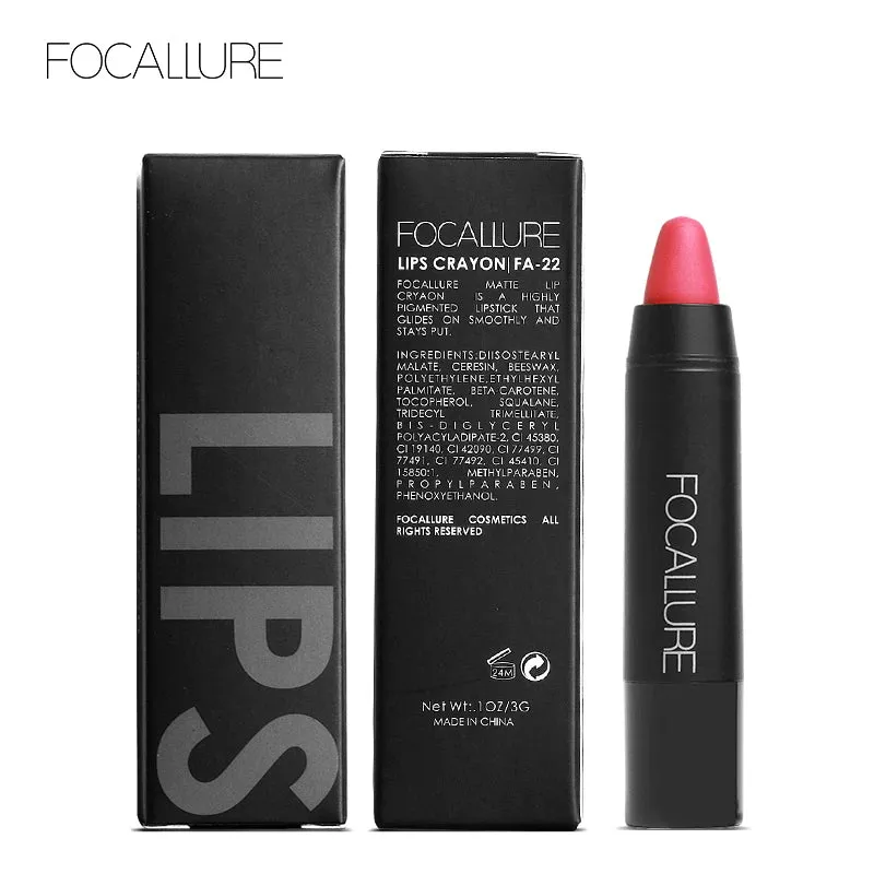 FOCALLURE 27 Colors Waterproof Matte Lipstick Shimmer Metal Moisturizing Long-lasting Lipbalm Lips Makeup Cosmetics for Women