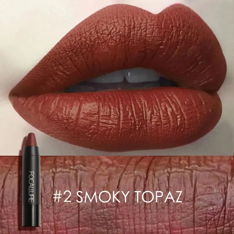 FOCALLURE 27 Colors Waterproof Matte Lipstick Shimmer Metal Moisturizing Long-lasting Lipbalm Lips Makeup Cosmetics for Women
