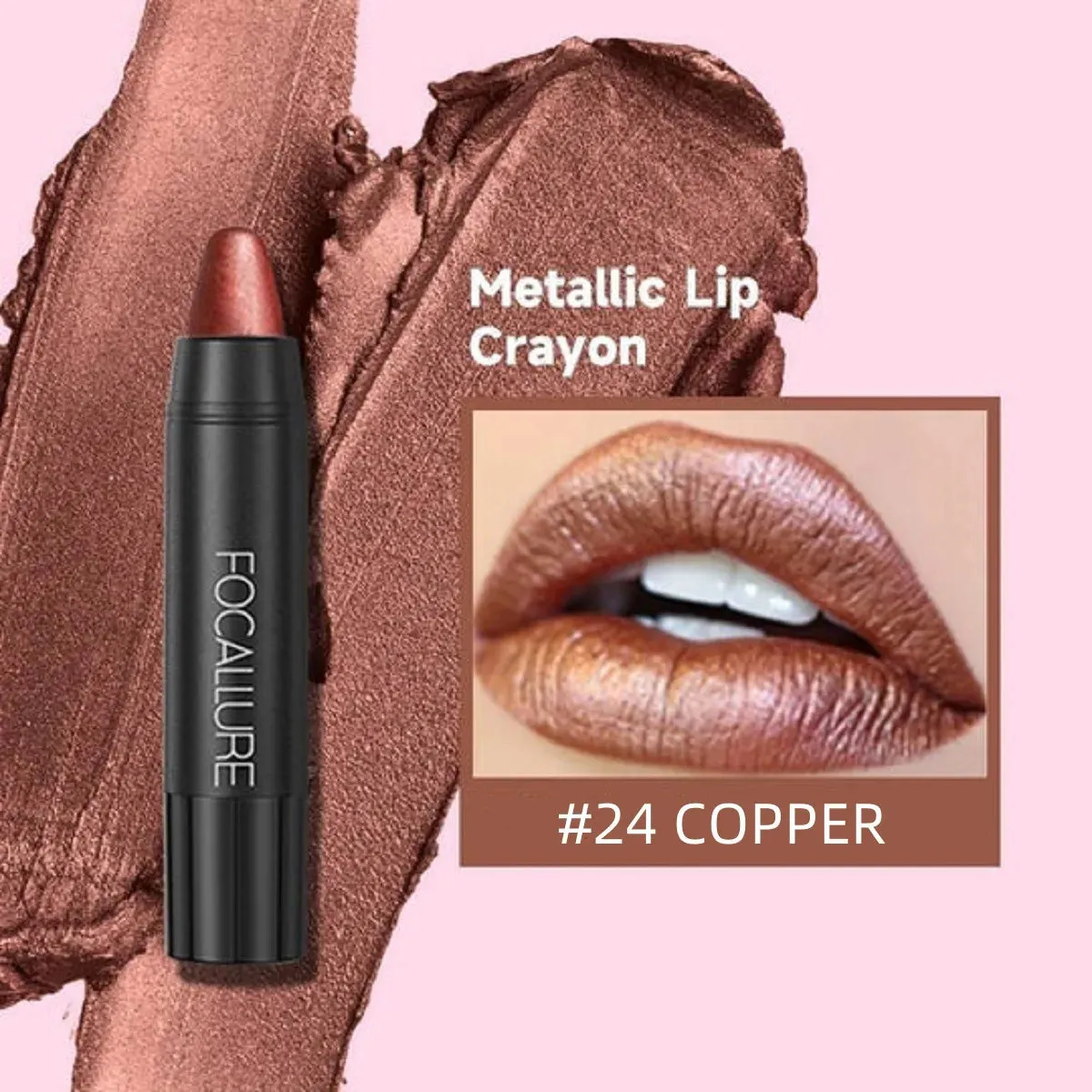 FOCALLURE 27 Colors Waterproof Matte Lipstick Shimmer Metal Moisturizing Long-lasting Lipbalm Lips Makeup Cosmetics for Women