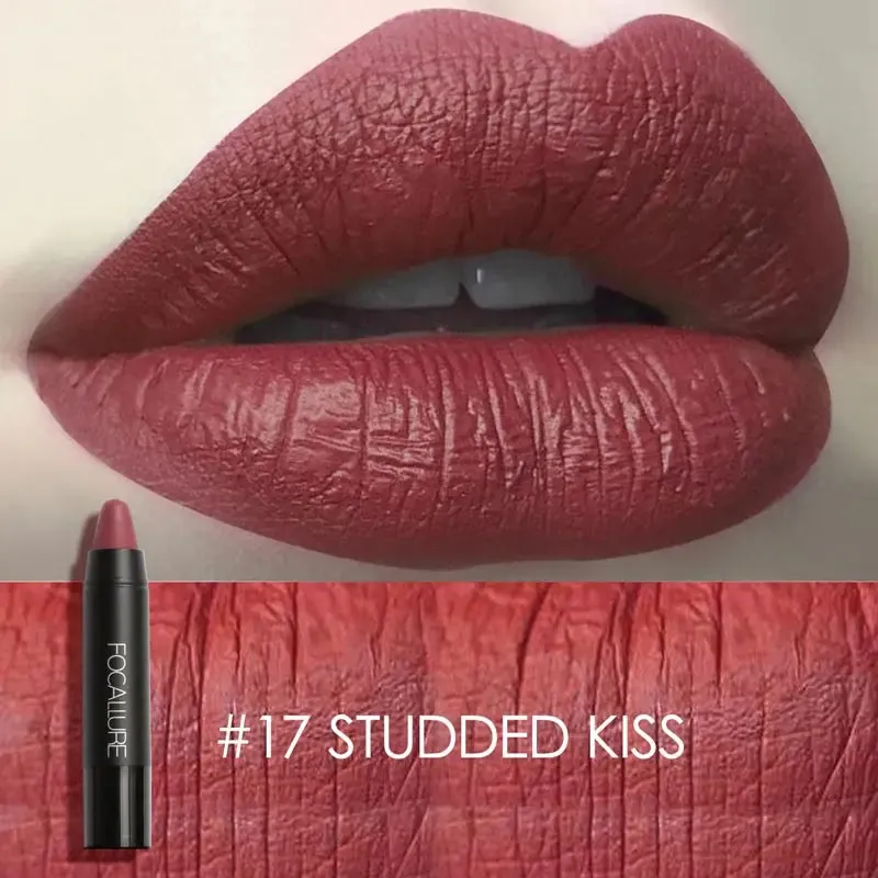 FOCALLURE 27 Colors Waterproof Matte Lipstick Shimmer Metal Moisturizing Long-lasting Lipbalm Lips Makeup Cosmetics for Women