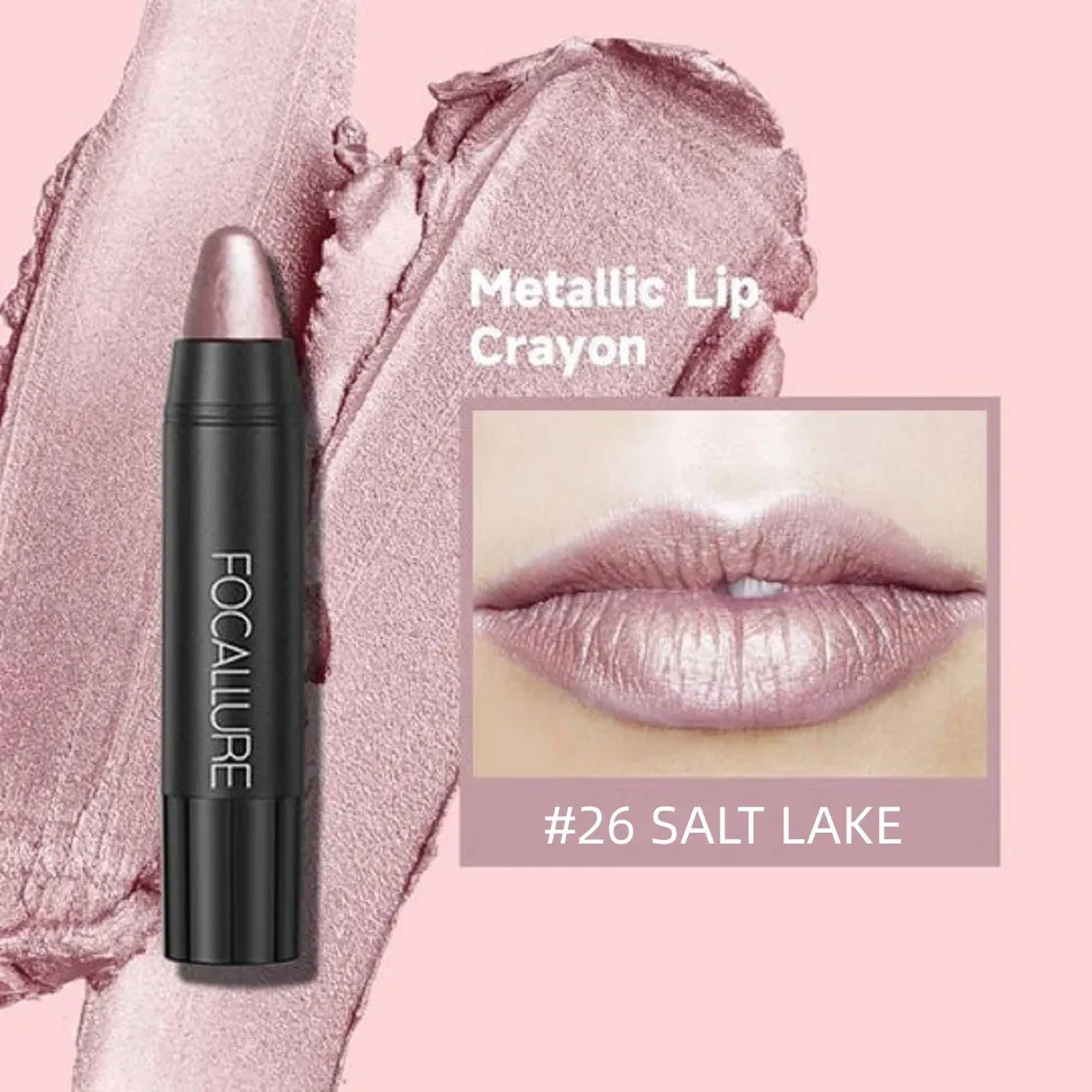 FOCALLURE 27 Colors Waterproof Matte Lipstick Shimmer Metal Moisturizing Long-lasting Lipbalm Lips Makeup Cosmetics for Women