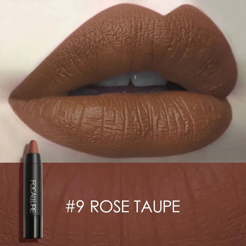 FOCALLURE 27 Colors Waterproof Matte Lipstick Shimmer Metal Moisturizing Long-lasting Lipbalm Lips Makeup Cosmetics for Women