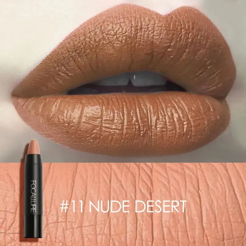 FOCALLURE 27 Colors Waterproof Matte Lipstick Shimmer Metal Moisturizing Long-lasting Lipbalm Lips Makeup Cosmetics for Women