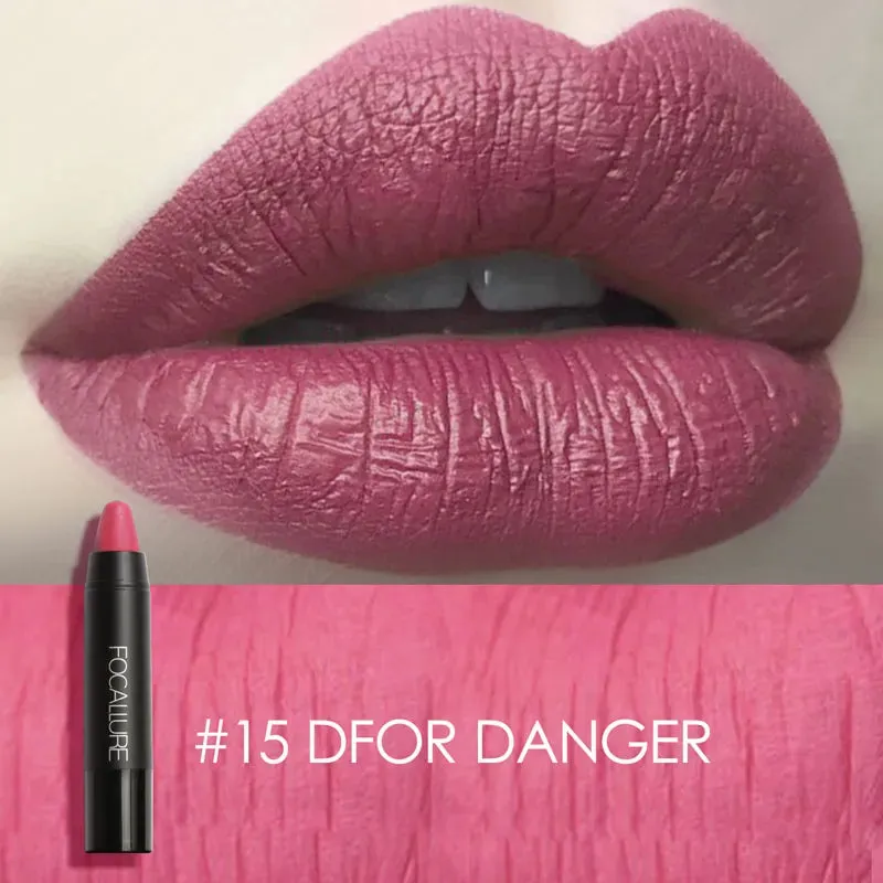FOCALLURE 27 Colors Waterproof Matte Lipstick Shimmer Metal Moisturizing Long-lasting Lipbalm Lips Makeup Cosmetics for Women