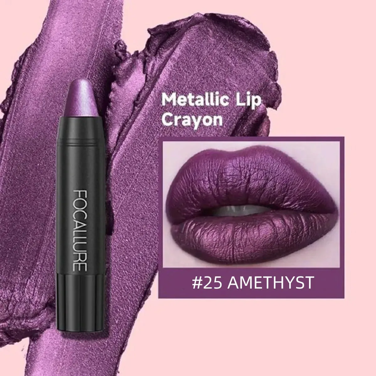 FOCALLURE 27 Colors Waterproof Matte Lipstick Shimmer Metal Moisturizing Long-lasting Lipbalm Lips Makeup Cosmetics for Women