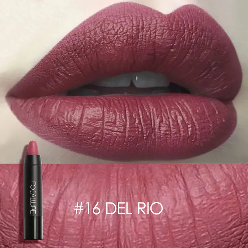 FOCALLURE 27 Colors Waterproof Matte Lipstick Shimmer Metal Moisturizing Long-lasting Lipbalm Lips Makeup Cosmetics for Women