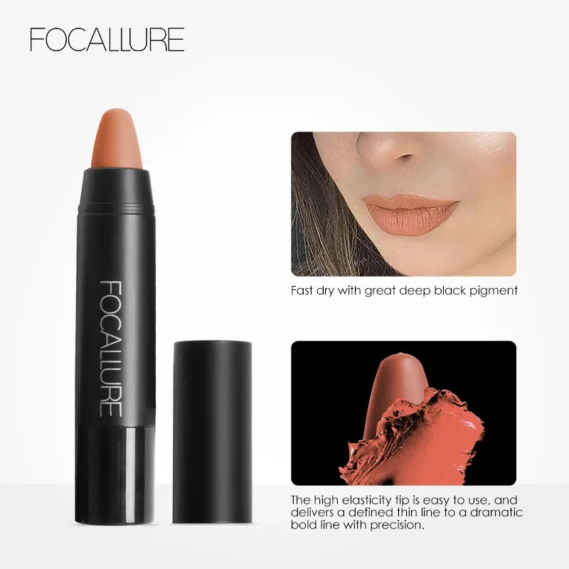 FOCALLURE 27 Colors Waterproof Matte Lipstick Shimmer Metal Moisturizing Long-lasting Lipbalm Lips Makeup Cosmetics for Women